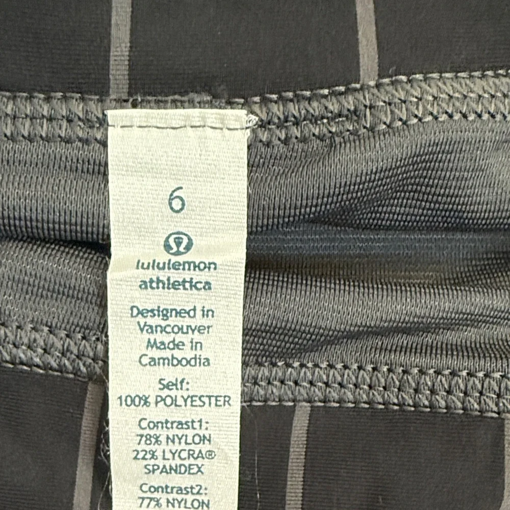Women's Black striped lululemon Shorts 6
